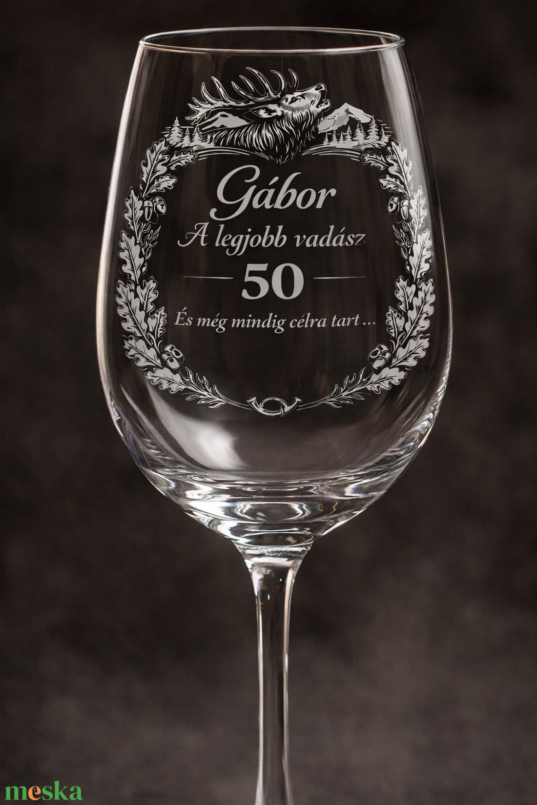 Gravírozott borospohár � személyre szabható születésnapi ajándék férfiaknak - otthon & életmód - konyhafelszerelés, tálalás - tálalás - boros poharak, szettek - Meska.hu