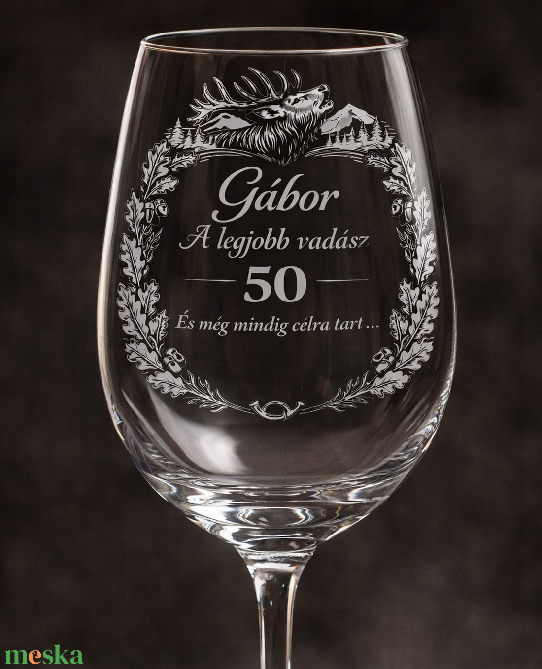 Gravírozott borospohár � személyre szabható születésnapi ajándék férfiaknak - otthon & életmód - konyhafelszerelés, tálalás - tálalás - boros poharak, szettek - Meska.hu
