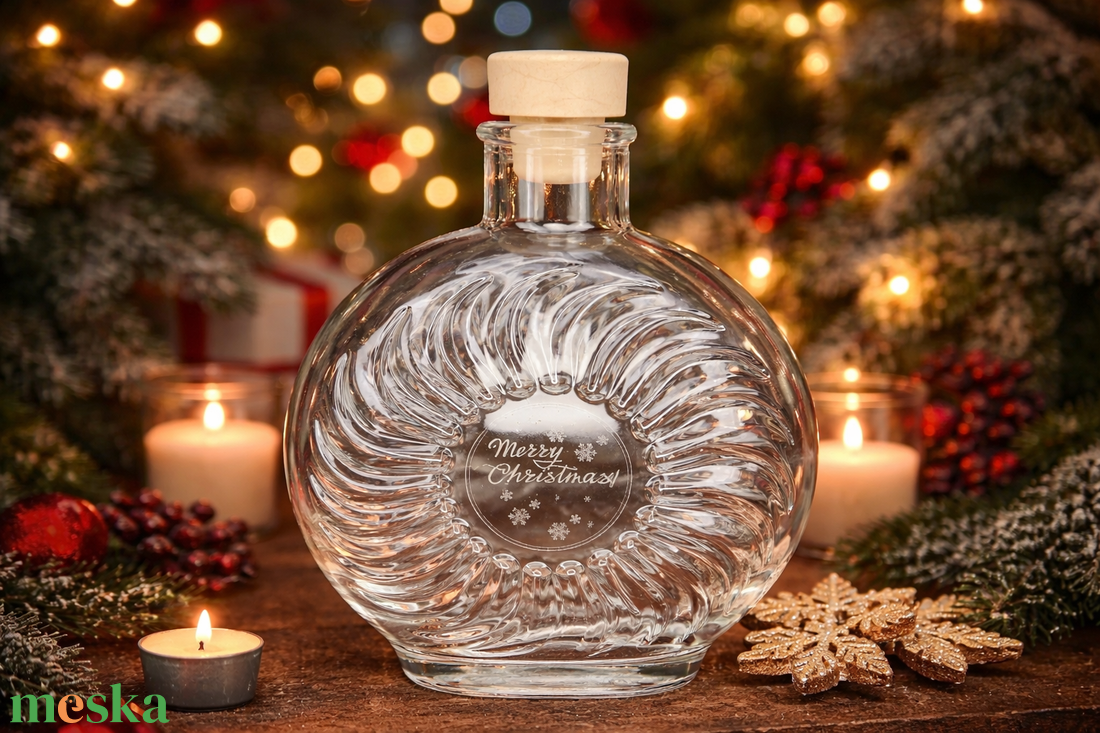 Karácsonyi Eclissi stílusú díszüveg saját felirattal - otthon & életmód - dekoráció - asztal és polc dekoráció - díszüveg - Meska.hu