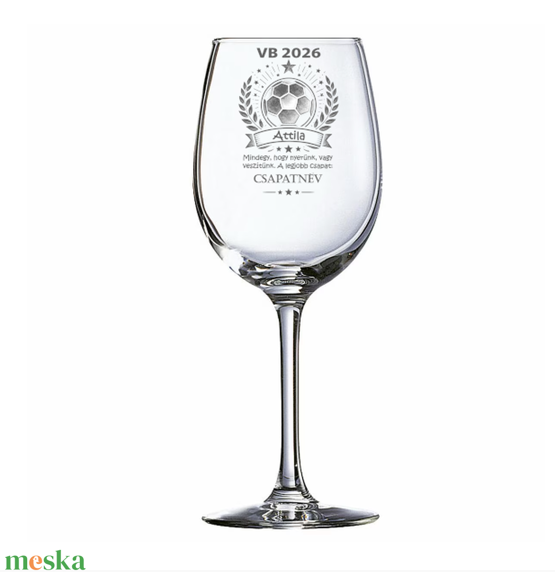Gravírozott pohár a 2026-os foci VB mellé meccsnézéshez, szurkoláshoz vagy ünnepléshez, akár saját névvel is - otthon & életmód - konyhafelszerelés, tálalás - tálalás - boros poharak, szettek - Meska.hu