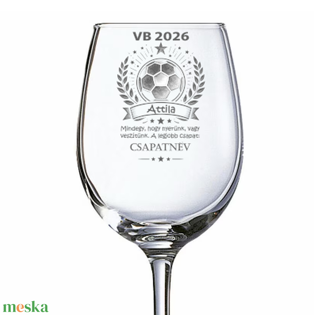 Gravírozott pohár a 2026-os foci VB mellé meccsnézéshez, szurkoláshoz vagy ünnepléshez, akár saját névvel is - otthon & életmód - konyhafelszerelés, tálalás - tálalás - boros poharak, szettek - Meska.hu