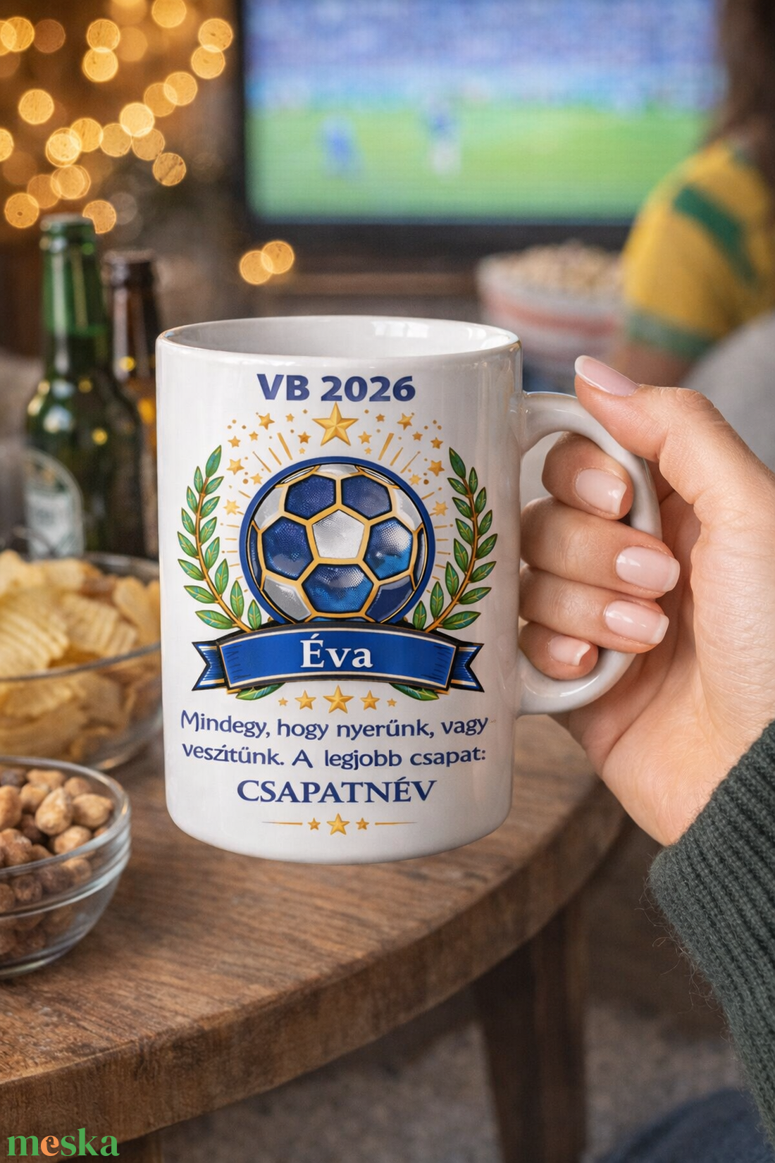 VB2026 Egyedi, névre szóló kerámia bögre focirajongóknak - otthon & életmód - konyhafelszerelés, tálalás - tálalás - bögre & csésze - Meska.hu