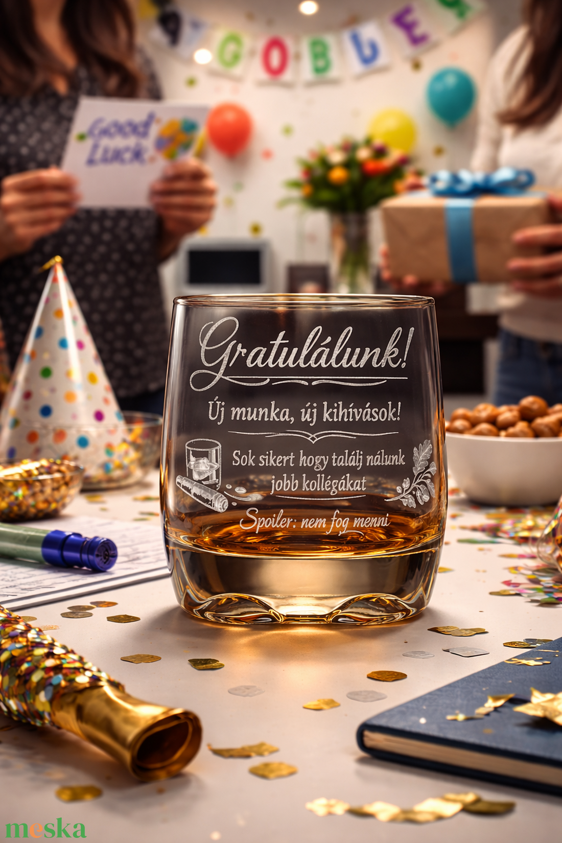Gravírozott whiskys pohár � búcsúajándék kollégának - otthon & életmód - konyhafelszerelés, tálalás - tálalás - pohár - Meska.hu