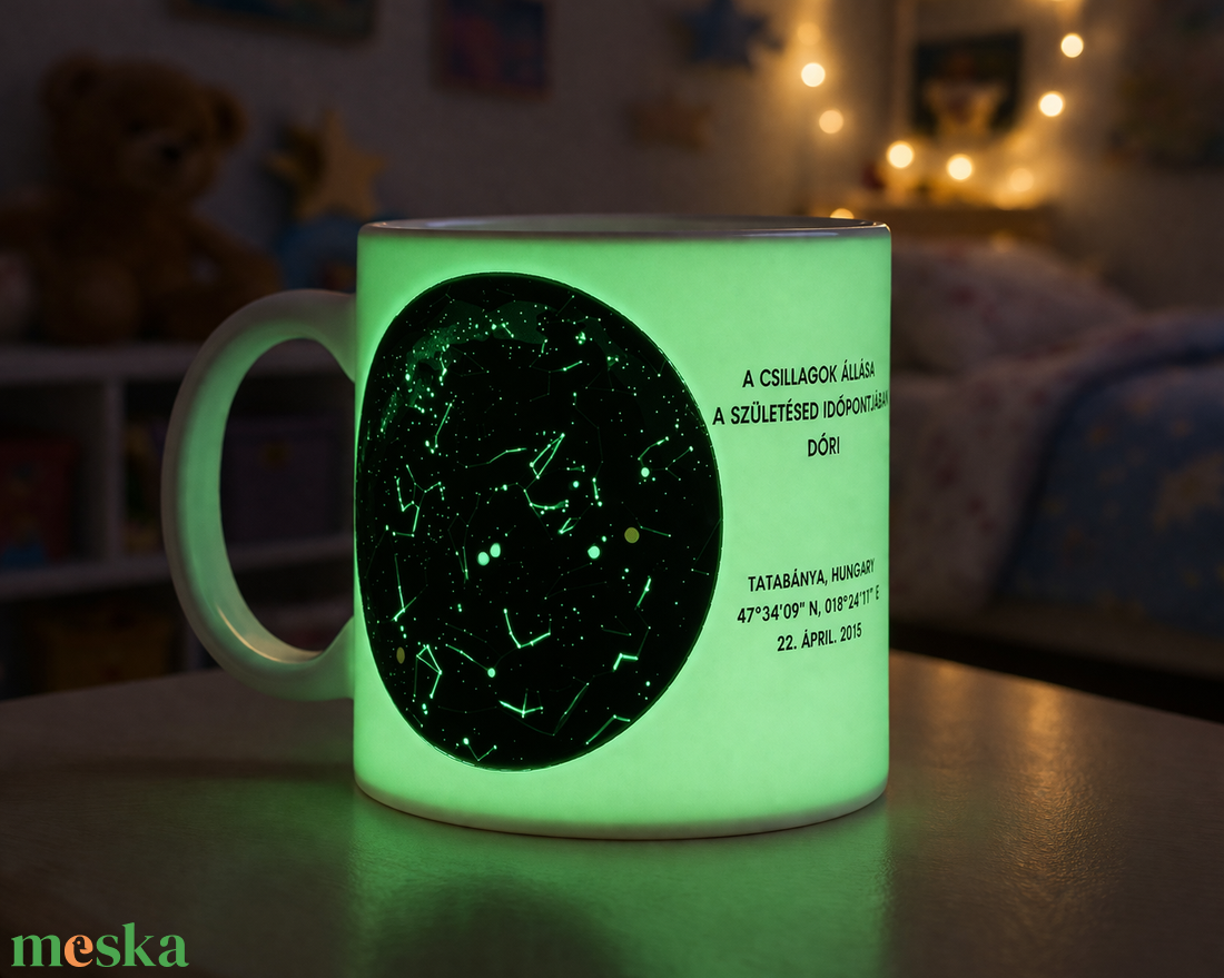 Világító csillagtérkép bögre � személyre szabható, egyedi ajándék születésnapra - otthon & életmód - konyhafelszerelés, tálalás - tálalás - bögre & csésze - Meska.hu