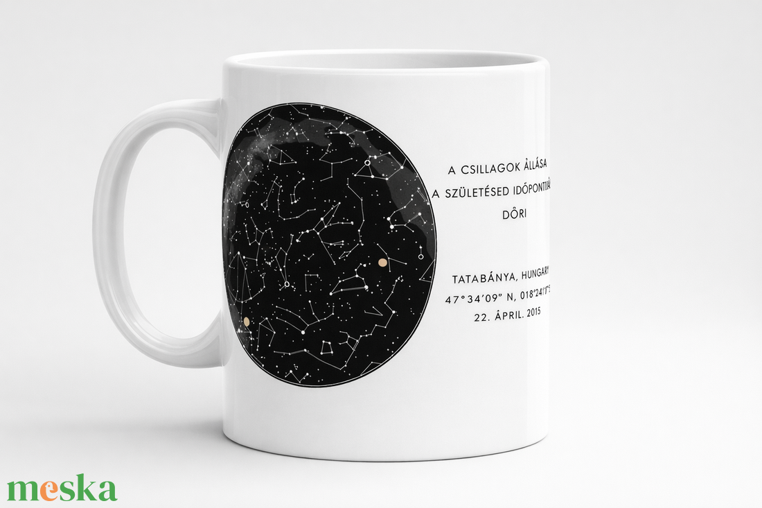 Egyedi csillagtérképes, hőre változó bögre � személyre szabható ajándék különleges alkalmakra - otthon & életmód - konyhafelszerelés, tálalás - tálalás - bögre & csésze - Meska.hu