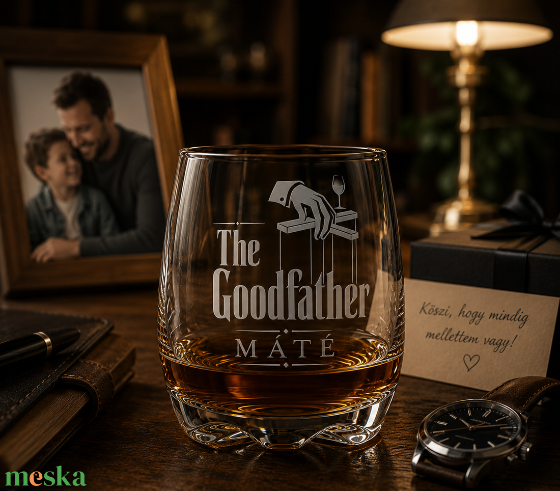 The Goodfather whisky pohár � gravírozott, névre szóló ajándék keresztapának - otthon & életmód - konyhafelszerelés, tálalás - tálalás - pohár - Meska.hu