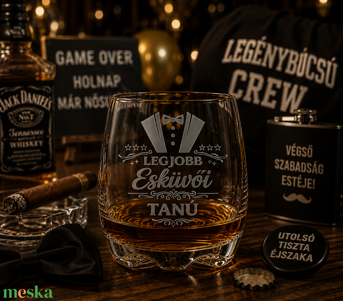 Legjobb Esküvői Tanú whisky pohár � gravírozott, névre szóló ajándék legénybúcsúra és esküvőre - otthon & életmód - konyhafelszerelés, tálalás - tálalás - pohár - Meska.hu