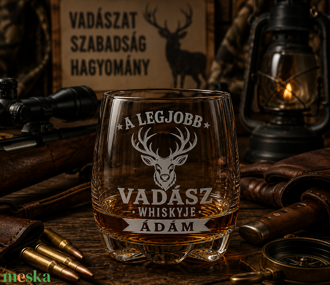 Gravírozott vadász whiskys pohár névvel � A legjobb vadász whiskyje - otthon & életmód - konyhafelszerelés, tálalás - tálalás - pohár - Meska.hu