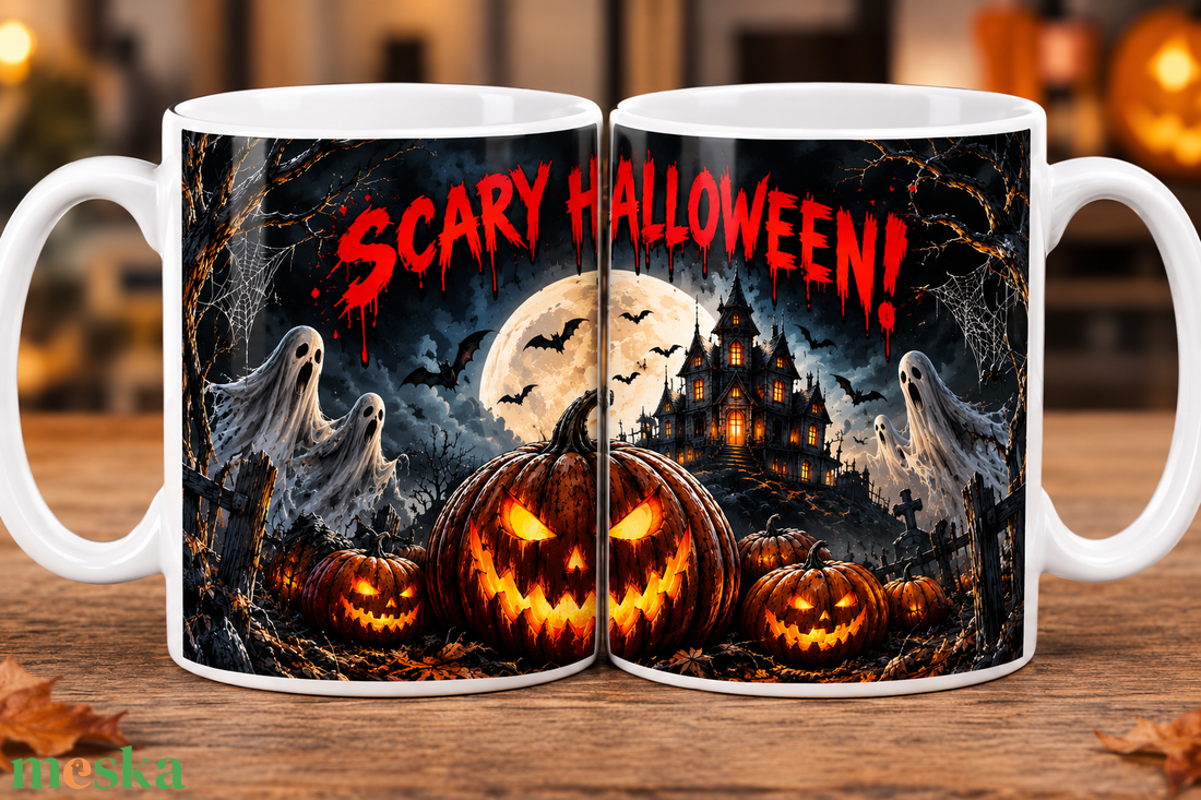 Scary Halloween � félelmetes Halloween bögre - otthon & életmód - konyhafelszerelés, tálalás - tálalás - bögre & csésze - Meska.hu