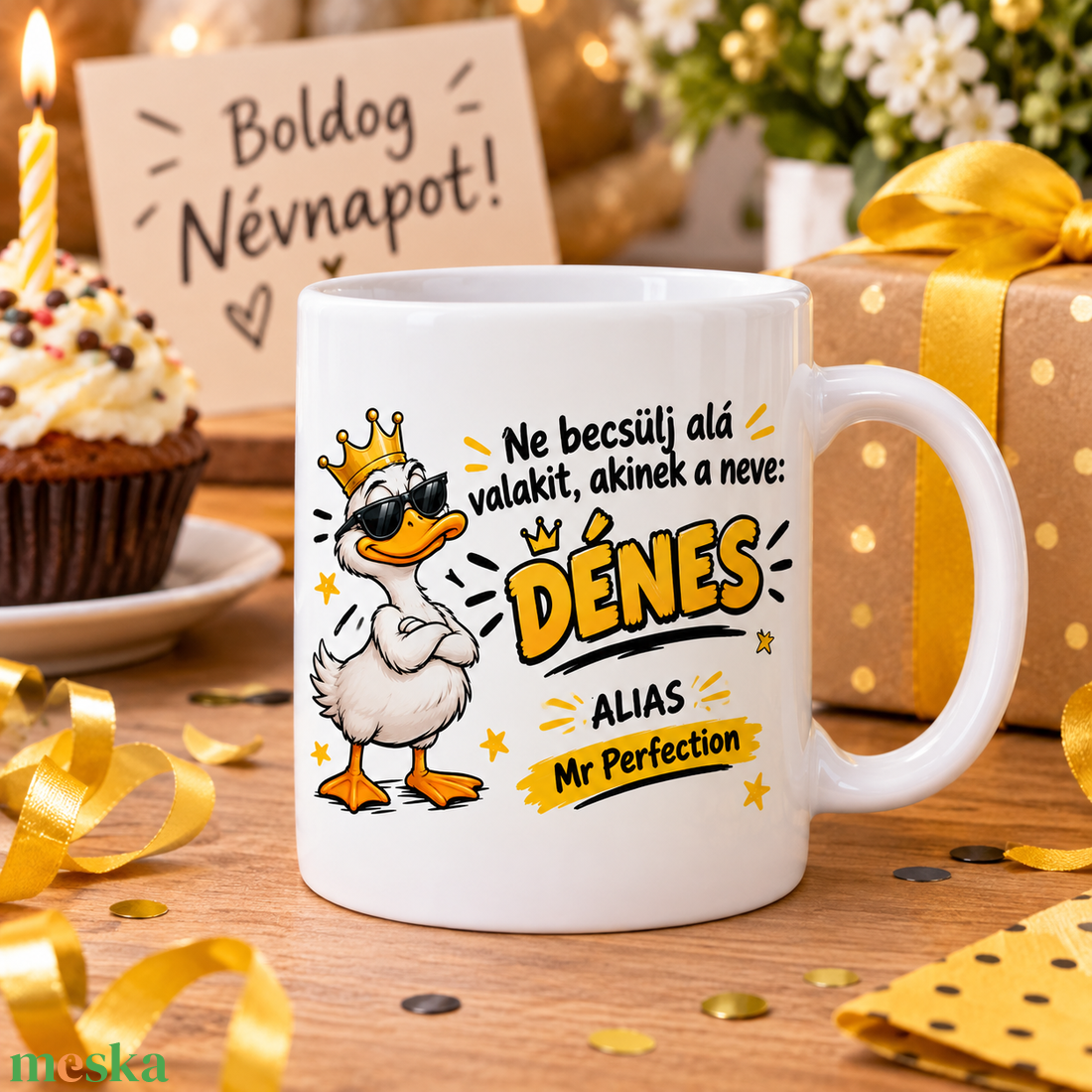 Névnapi bögre � ALIAS Mr Perfection vicces ajándék - otthon & életmód - konyhafelszerelés, tálalás - tálalás - bögre & csésze - Meska.hu