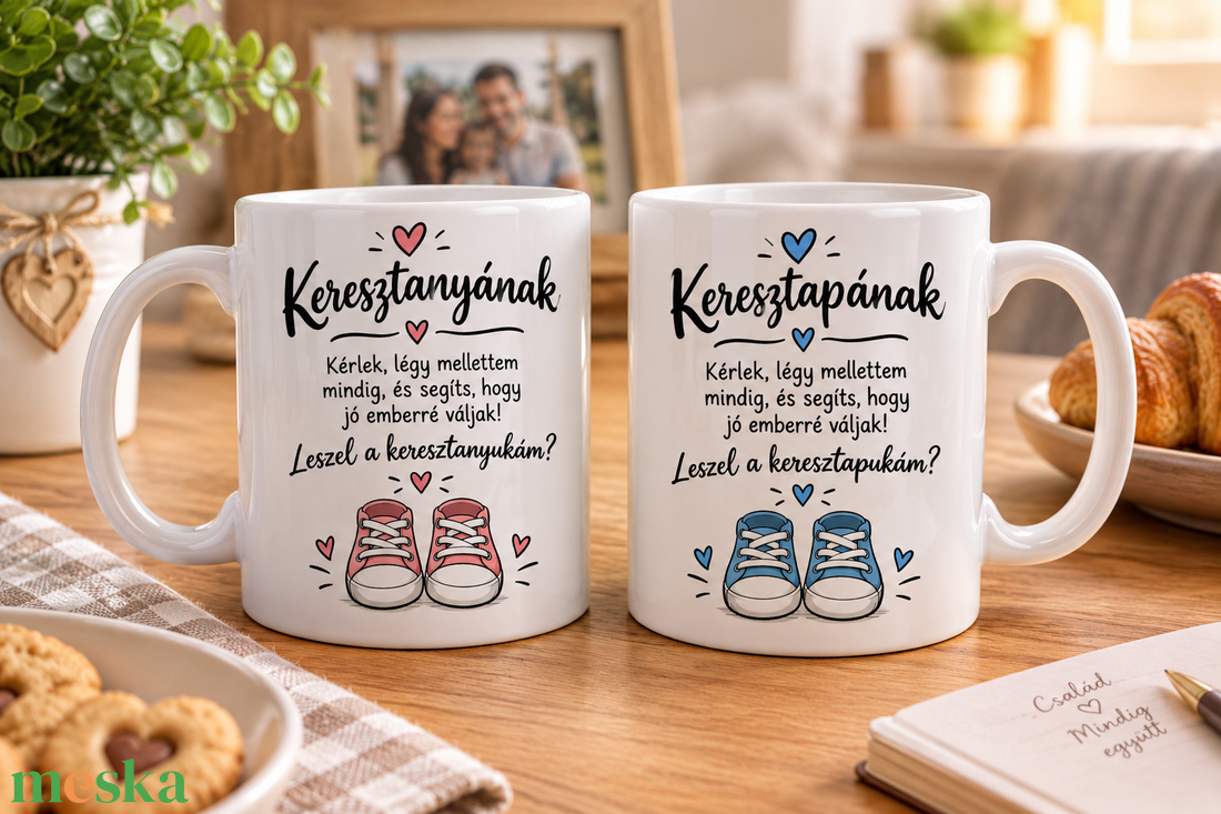 Keresztanya és Keresztapa bögre � különleges felkérés szívből - otthon & életmód - konyhafelszerelés, tálalás - tálalás - bögre & csésze - Meska.hu