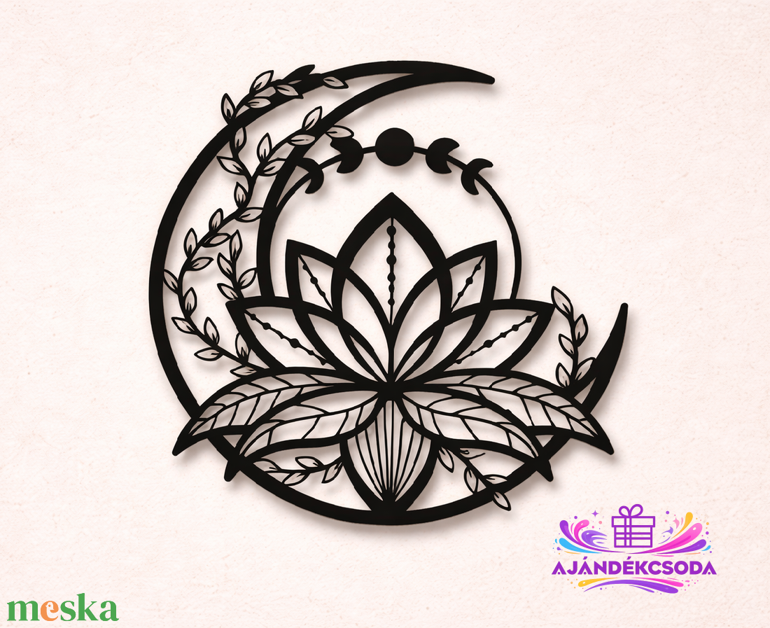 Lótusz�hold fali dekoráció - otthon & életmód - dekoráció - fali és függő dekoráció - falra akasztható dekor - Meska.hu