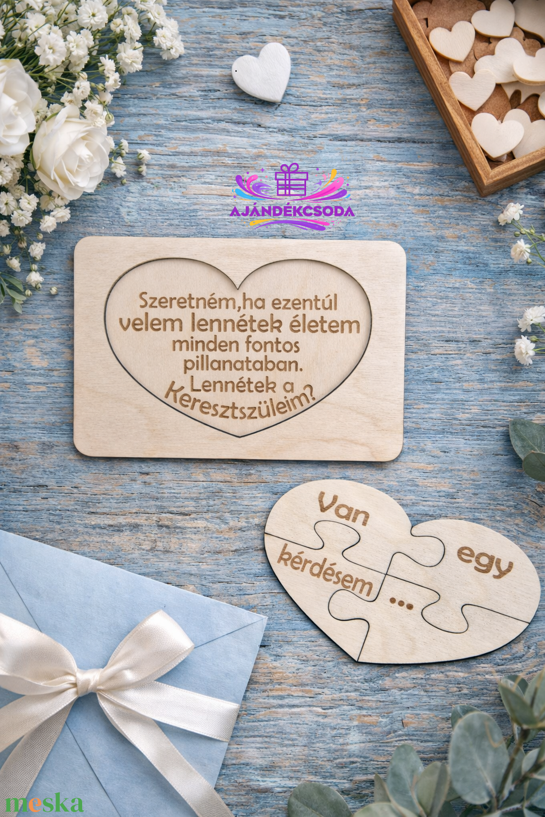 Keresztszülő felkérő ajándék - baba - mama - keresztelő kellékek - keresztszülő felkérő - Meska.hu