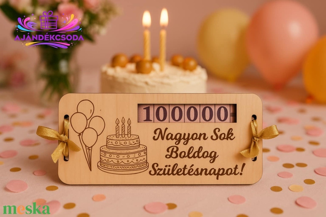 Születésnapi Pénz átadó ajándéktábla - otthon & életmód - papír, írószer - ajándékozás kellékei - pénzátadó doboz - Meska.hu