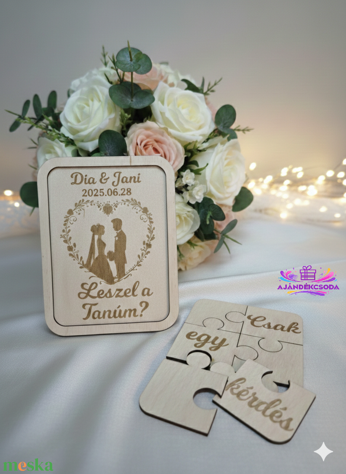 � Esküvői tanúfelkérő � Csak egy kérdés puzzle � - esküvő - meghívó & kártya - tanú felkérő - Meska.hu