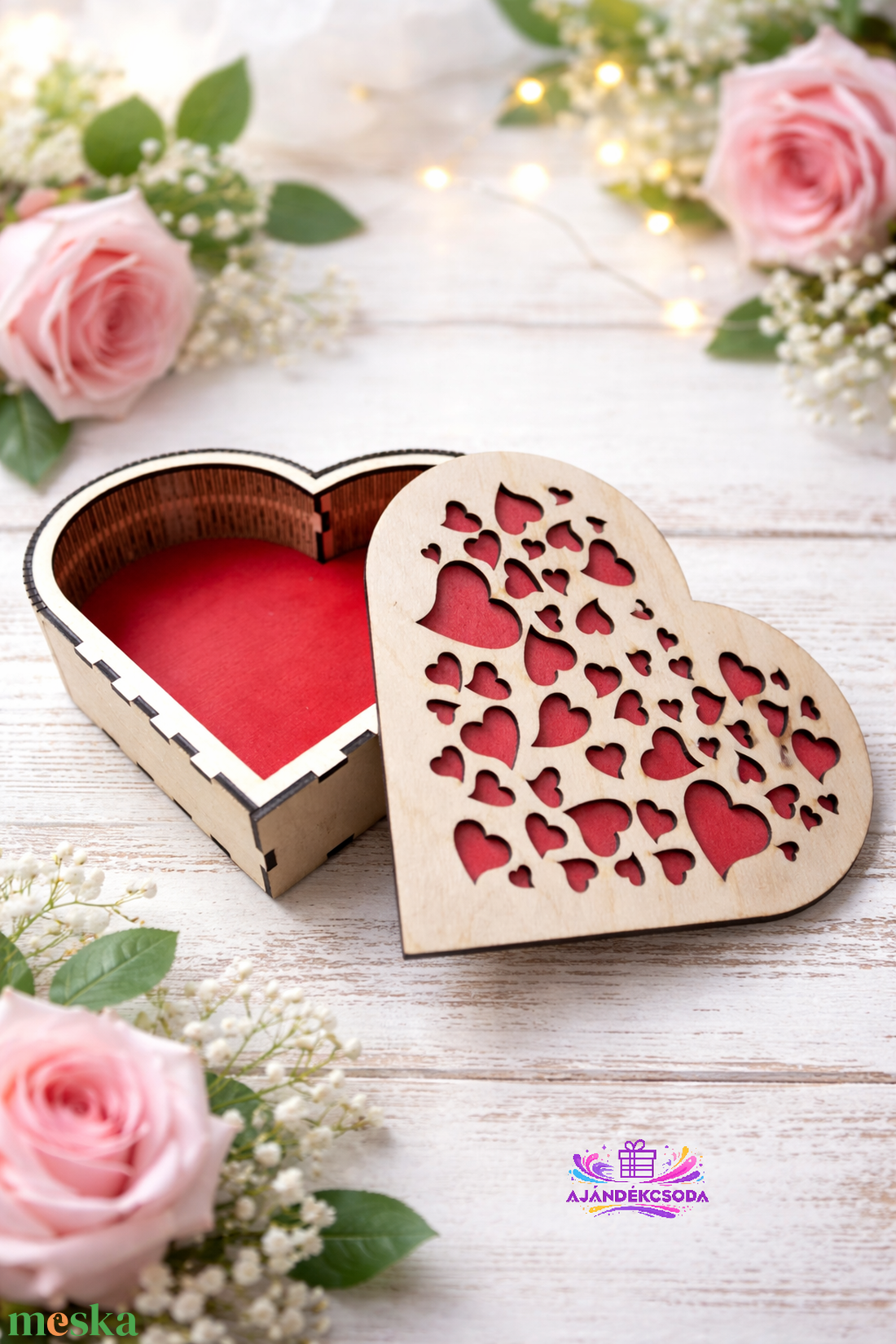 Szív alakú doboz, tároló - otthon & életmód - tárolás & rendszerezés - doboz - Meska.hu