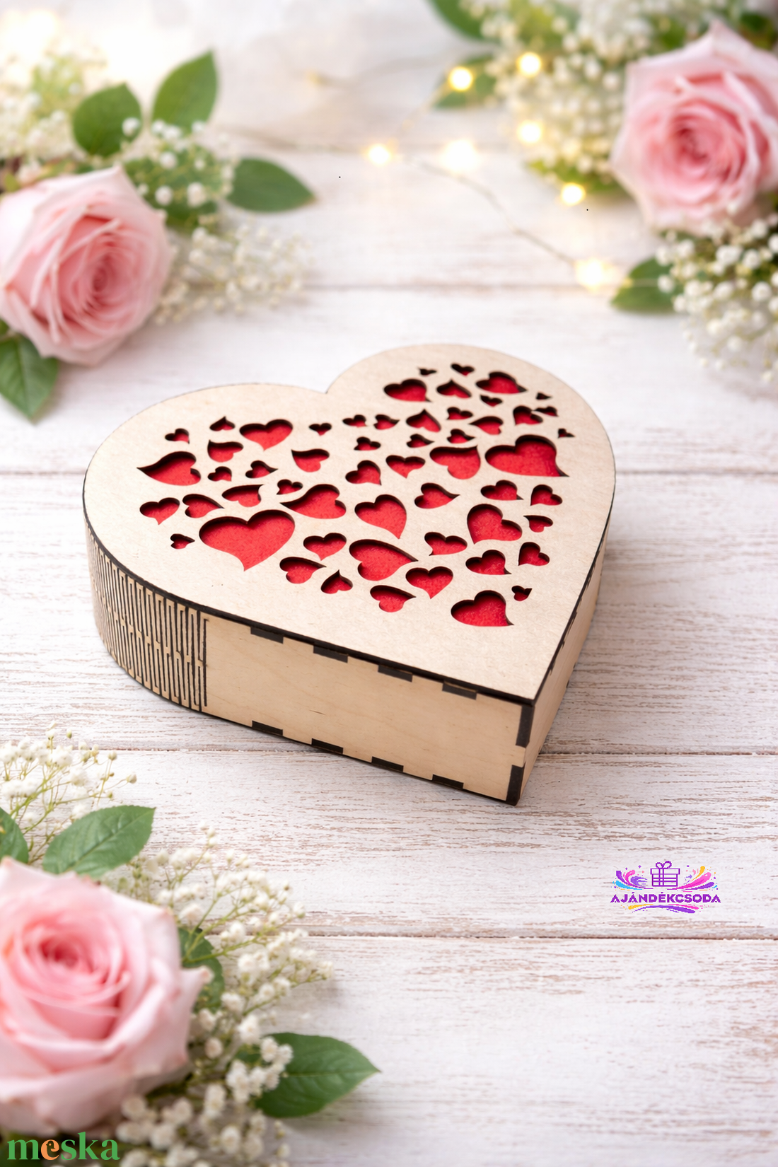 Szív alakú doboz, tároló - otthon & életmód - tárolás & rendszerezés - doboz - Meska.hu