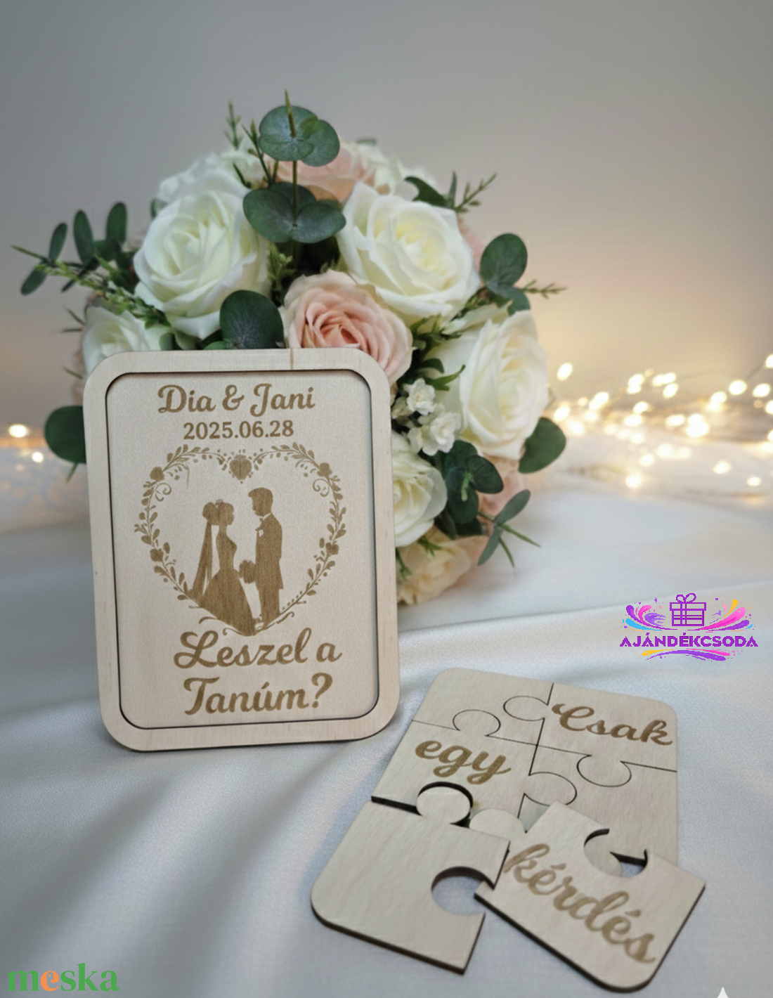 � Esküvői tanúfelkérő  �  Csak egy kérdés puzzle � - esküvő - meghívó & kártya - tanú felkérő - Meska.hu