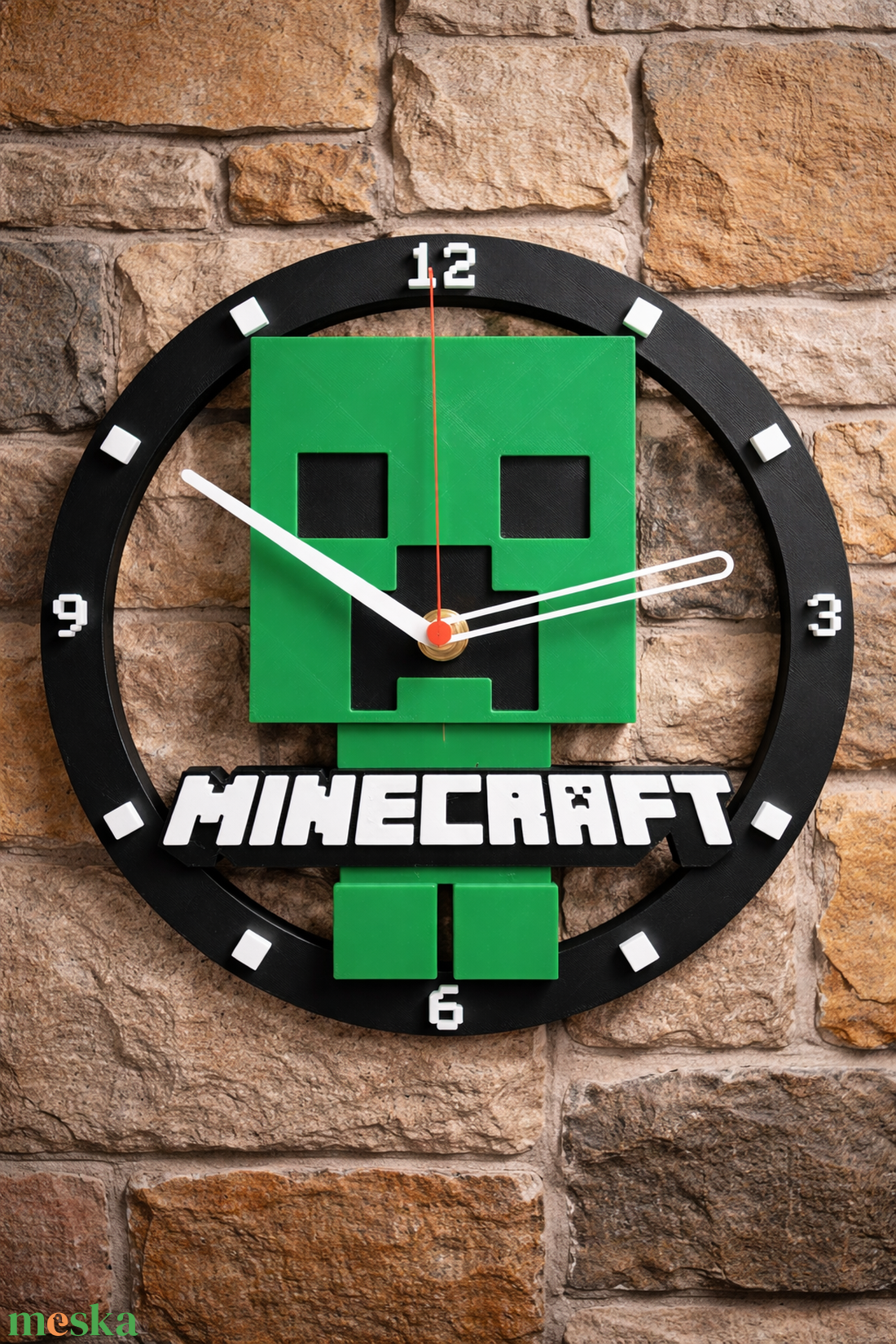 Minecraft falióra - otthon & életmód - dekoráció - fali és függő dekoráció - falióra & óra - Meska.hu