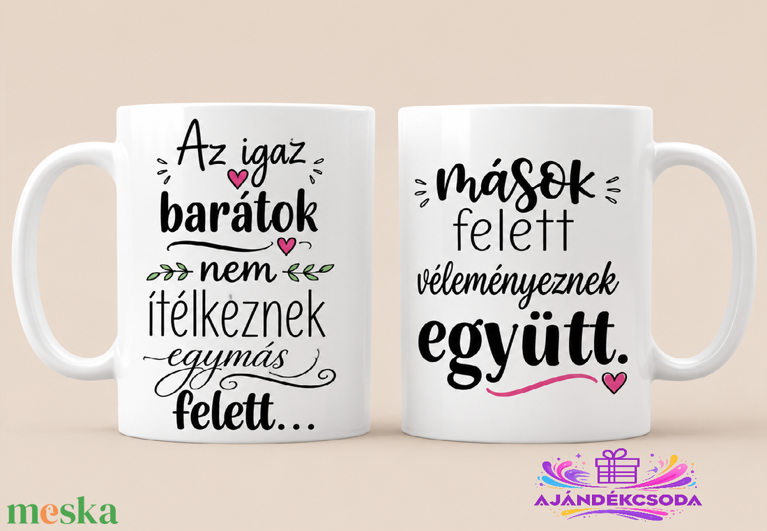 Az igazi barátok, Vicces barátnős bögre - otthon & életmód - konyhafelszerelés, tálalás - tálalás - bögre & csésze - Meska.hu
