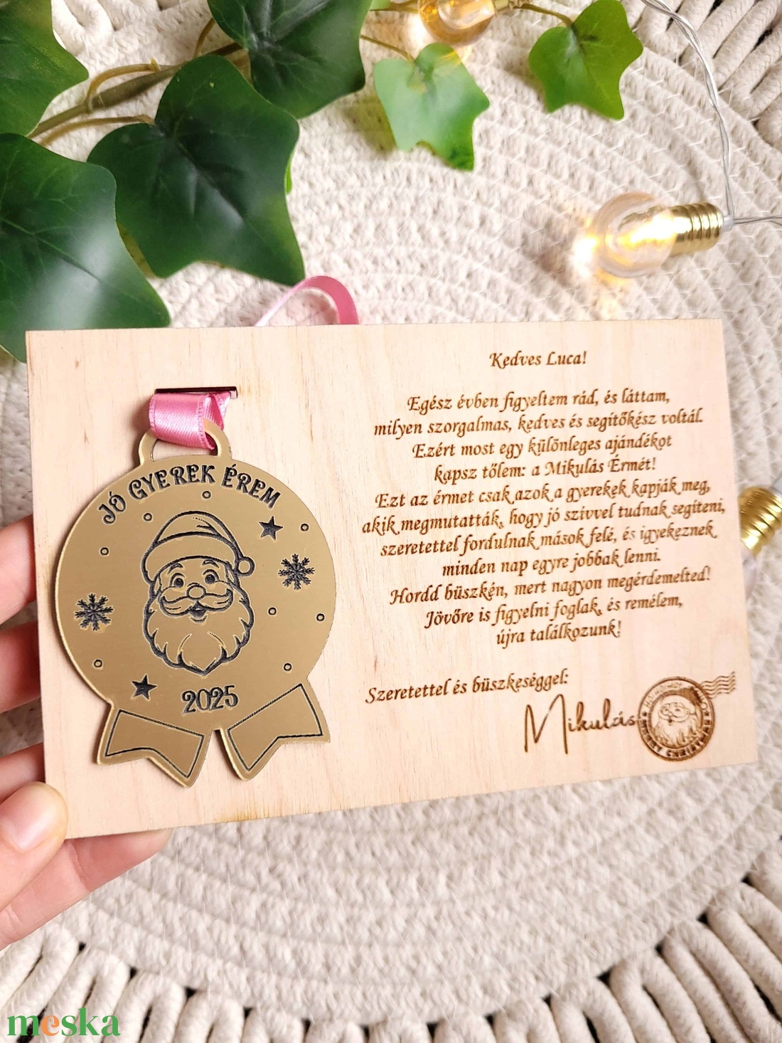 Levél a Mikulástól  Jó gyerek éremmel - karácsony - mikulás - mikulás ajándékok - Meska.hu