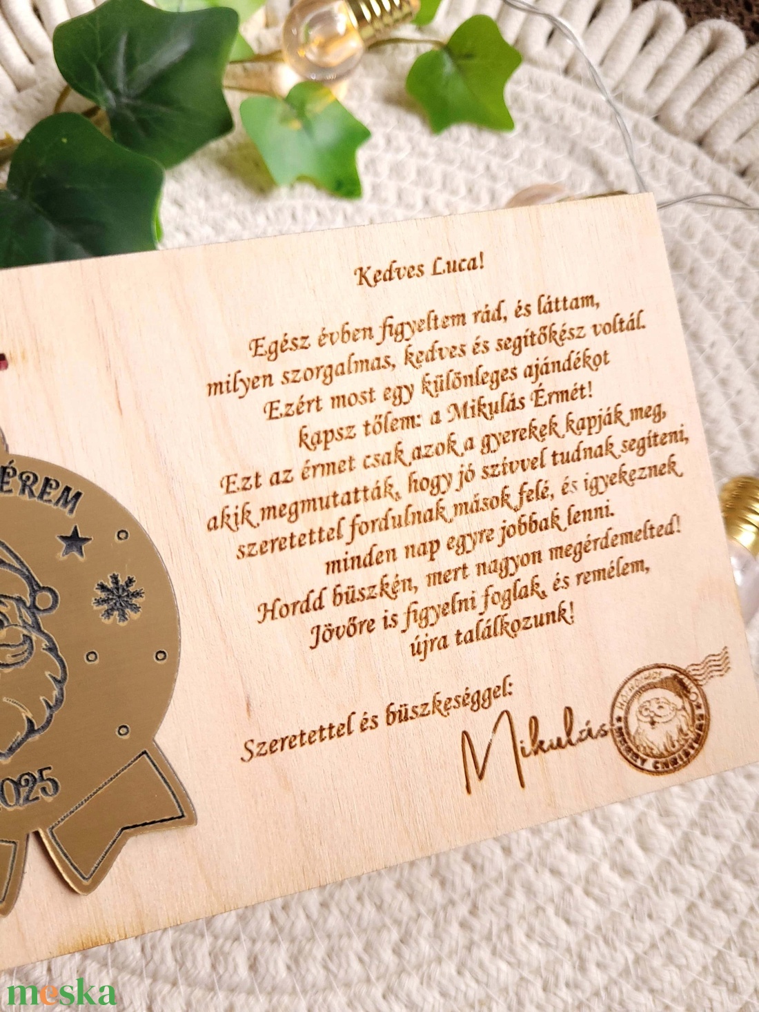 Levél a Mikulástól  Jó gyerek éremmel - karácsony - mikulás - mikulás ajándékok - Meska.hu
