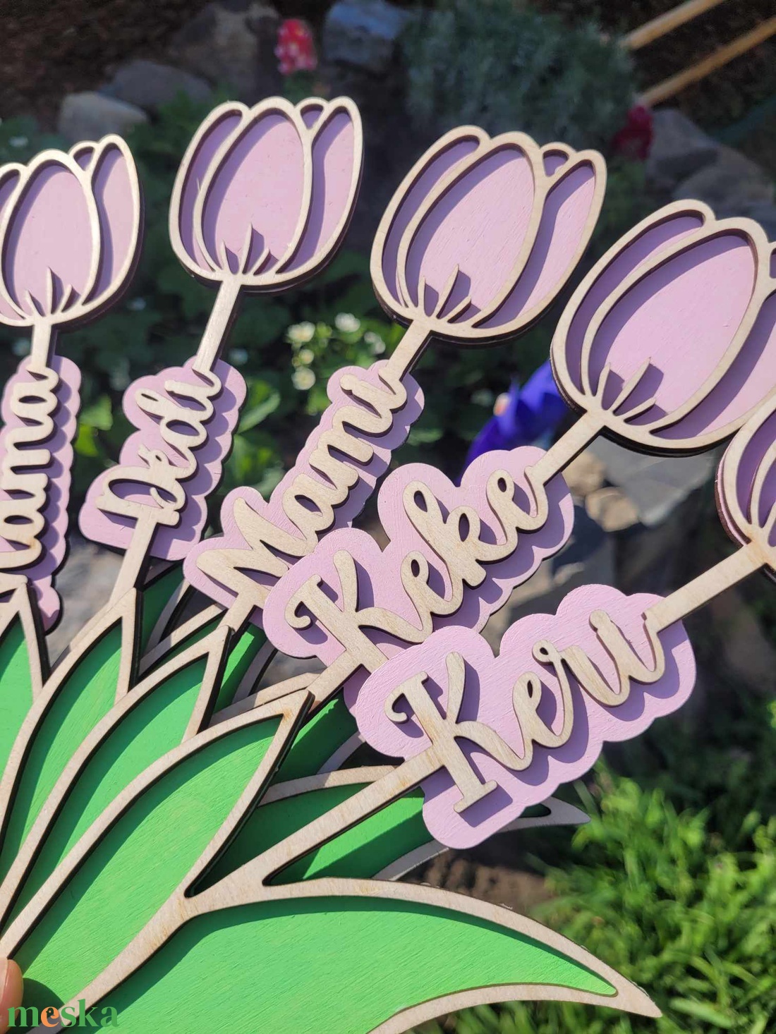 Fa tulipán - otthon & életmód - virágdekoráció - virágdíszek - lézervágott virágdíszek - Meska.hu