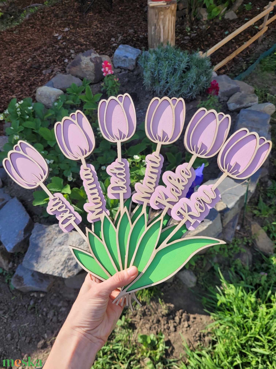 Fa tulipán - otthon & életmód - virágdekoráció - virágdíszek - lézervágott virágdíszek - Meska.hu