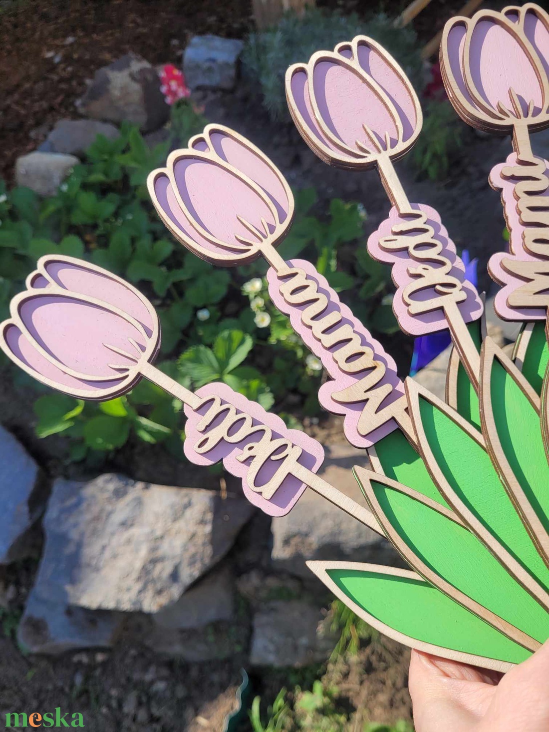 Fa tulipán - otthon & életmód - virágdekoráció - virágdíszek - lézervágott virágdíszek - Meska.hu