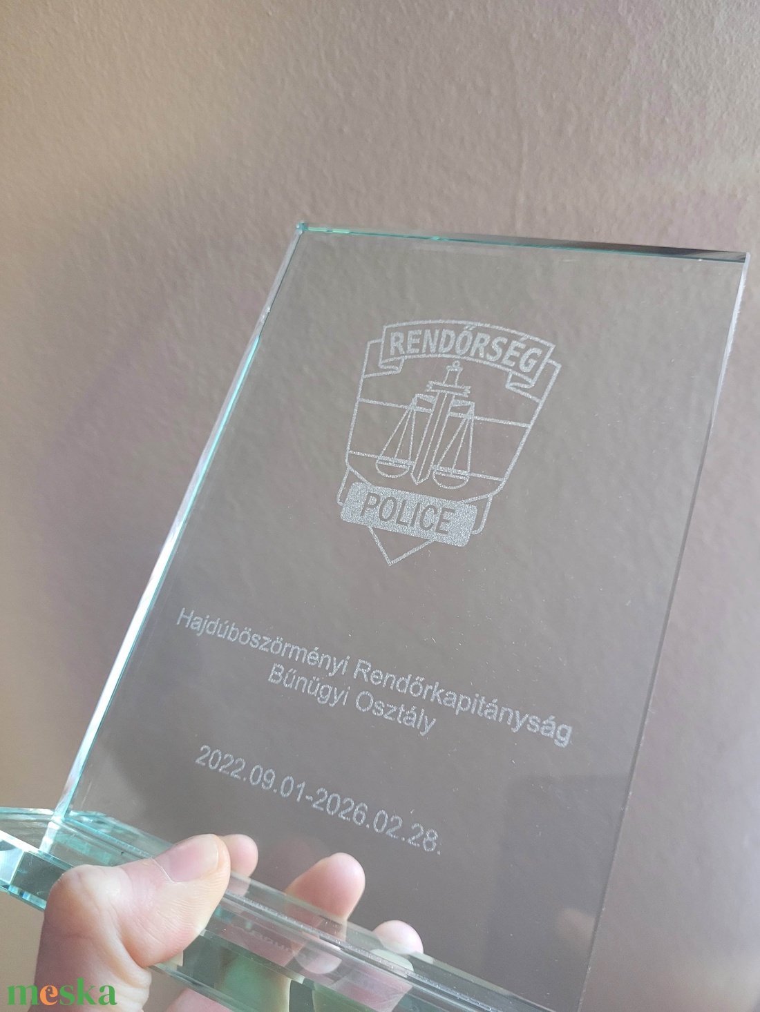 Üvegdíj - egyedi szöveggel - otthon & életmód - dekoráció - asztal és polc dekoráció - díszüveg - Meska.hu