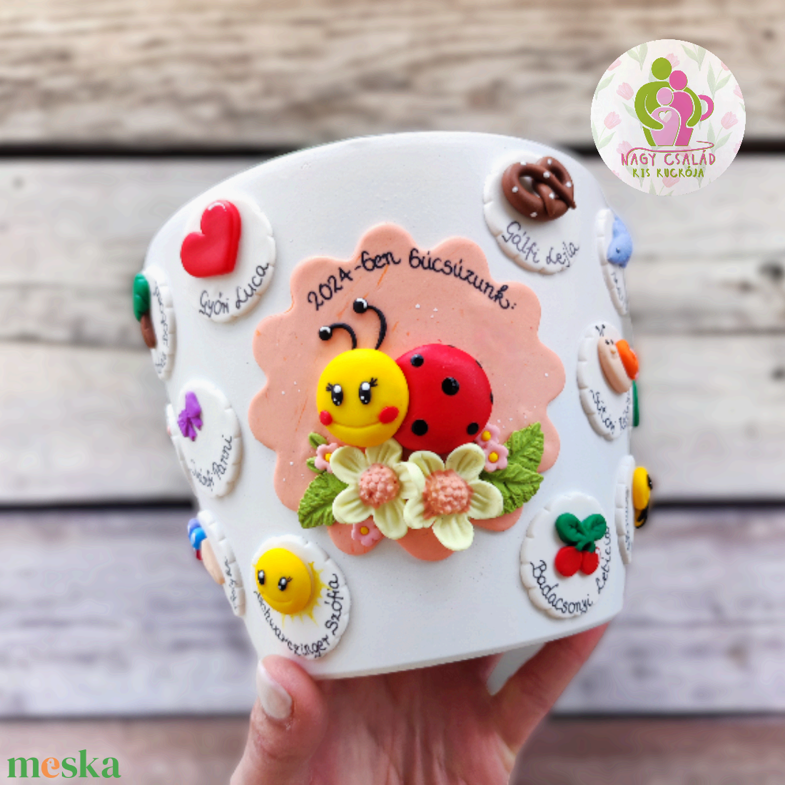 Ballagási kaspó - Katica csoport - otthon & életmód - dekoráció - virágdísz és tartó - cserép & kaspó - Meska.hu