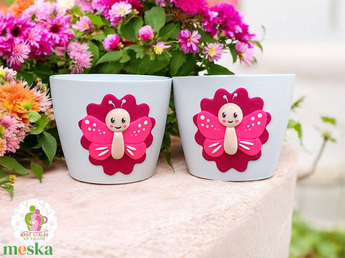 Ballagási kaspó - Pillangó csoport - otthon & életmód - dekoráció - virágdísz és tartó - cserép & kaspó - Meska.hu