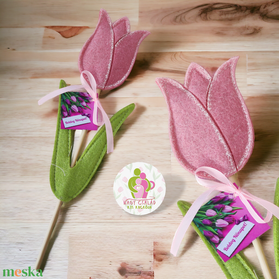 Filc tulipán - otthon & életmód - dekoráció - virágdísz és tartó - csokor & virágdísz - Meska.hu