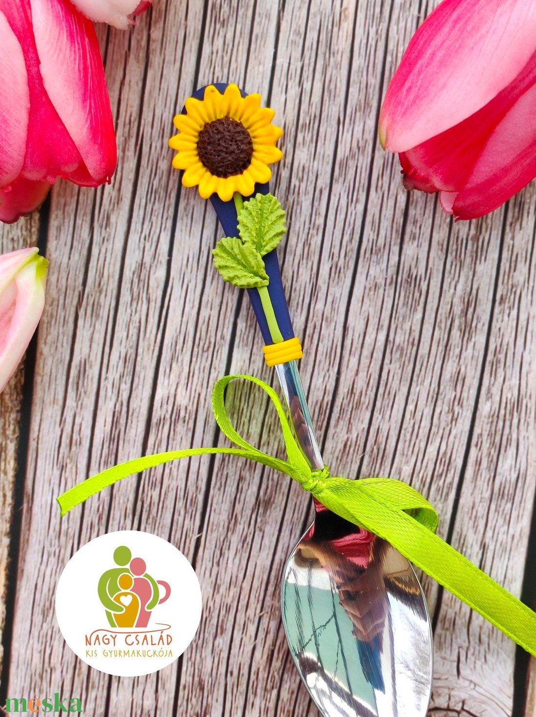 Napraforgó kanál - otthon & életmód - konyhafelszerelés, tálalás - tálalás - kanál & villa - Meska.hu