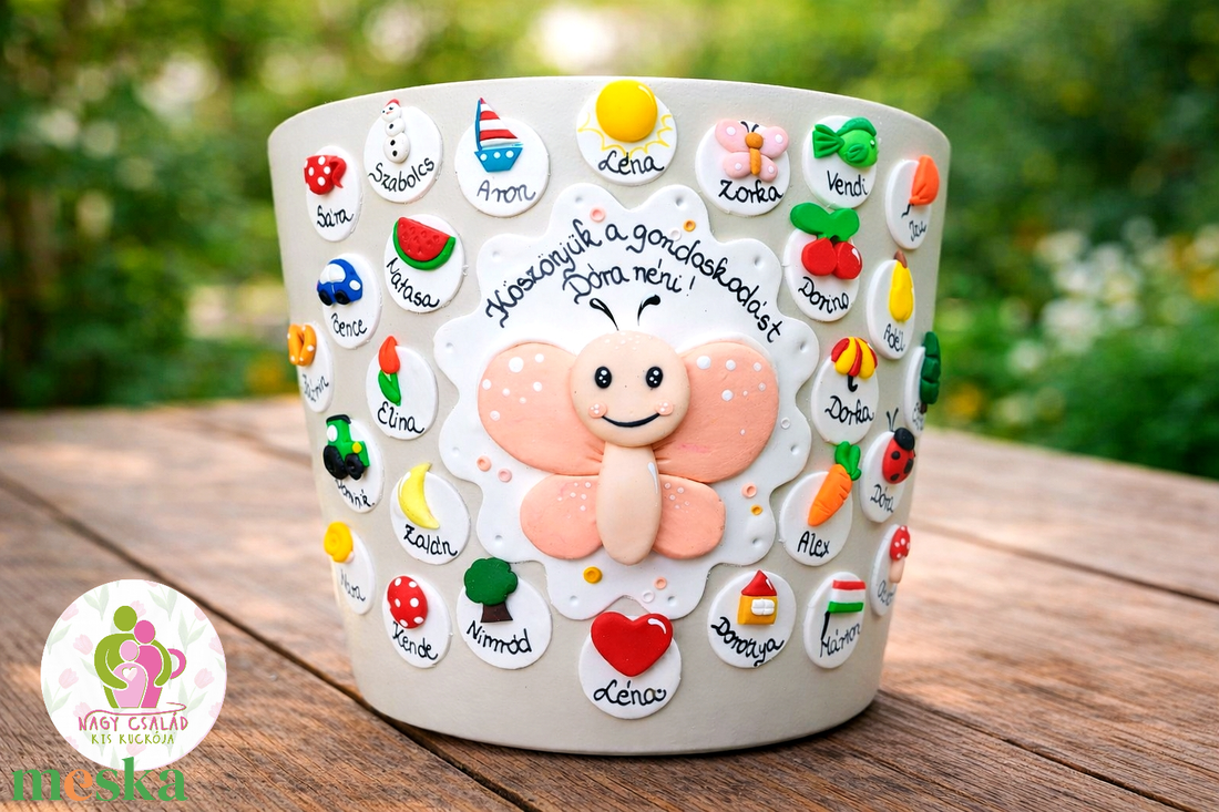 Ballagási kaspó - Pillangó csoport - otthon & életmód - virágdekoráció - virágtartó - kaspó - Meska.hu