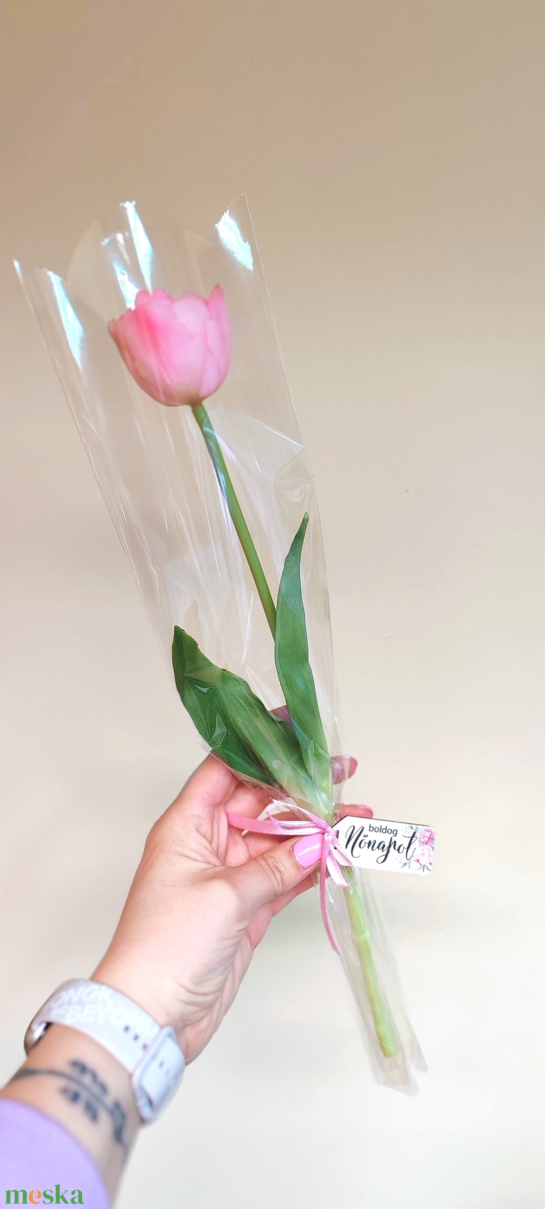 Szálas tulipán celofán csomagolásban  - otthon & életmód - virágdekoráció - virágok - szálas virág - Meska.hu