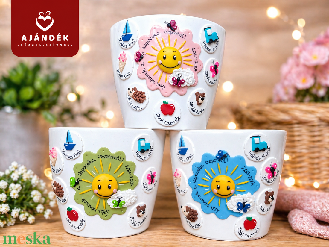 Ballagási kaspó jelekkel - otthon & életmód - virágdekoráció - virágtartó - kaspó - Meska.hu