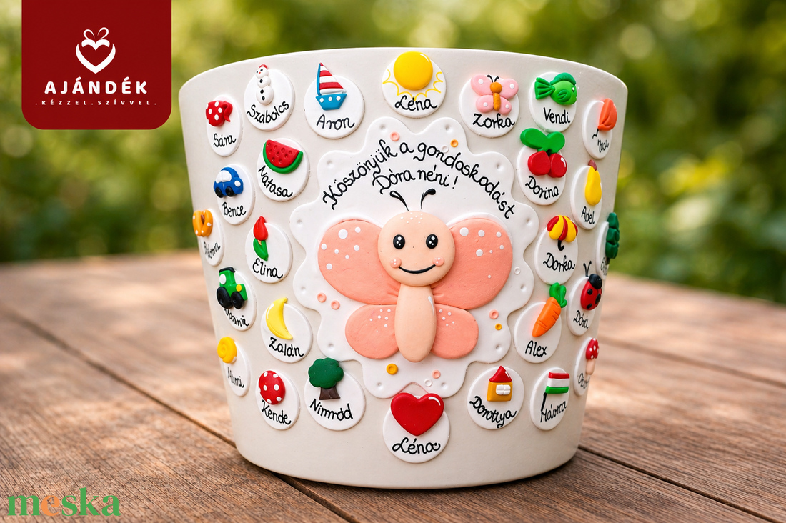 Ballagási kaspó jelekkel - otthon & életmód - virágdekoráció - virágtartó - kaspó - Meska.hu