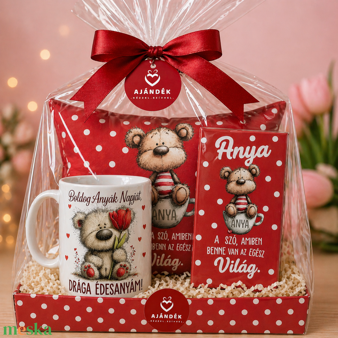 Anyák-napi pöttyös csomag - otthon & életmód - konyhafelszerelés, tálalás - tálalás - bögre & csésze - Meska.hu