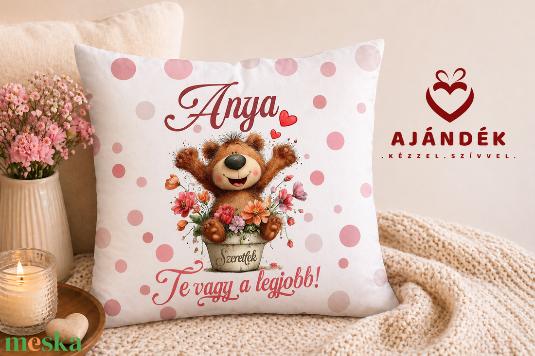 Díszpárna Anya Te vagy a legjobb - otthon & életmód - lakástextil - párna & párnahuzat - díszpárna (belsővel együtt) - Meska.hu
