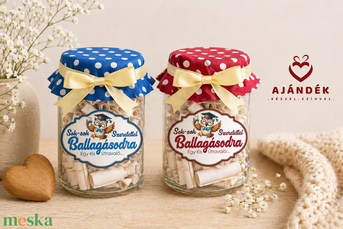 Ballagási Kívánság Befőtt - otthon & életmód - dekoráció - asztal és polc dekoráció - díszüveg - Meska.hu