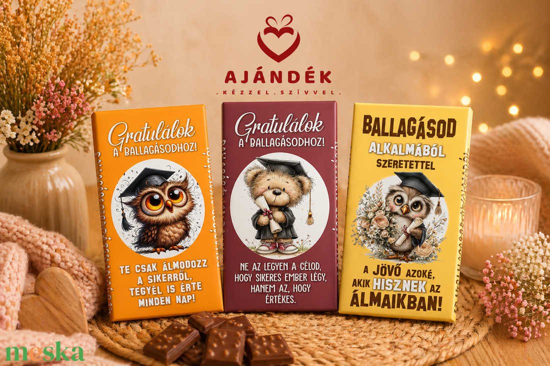 Ballagási feliratos csokoládé - élelmiszer - édesség - kézműves csokoládé - Meska.hu