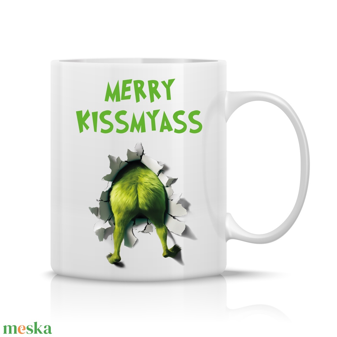 Merry kissmyass Grinch bögre - otthon & életmód - konyhafelszerelés, tálalás - tálalás - bögre & csésze - Meska.hu