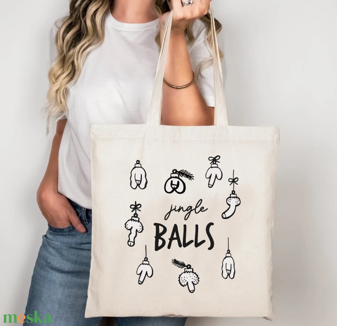 Jingle balls vászontáska/bevásárlótáska - táska & tok - bevásárlás & shopper táska - shopper, textiltáska, szatyor - Meska.hu