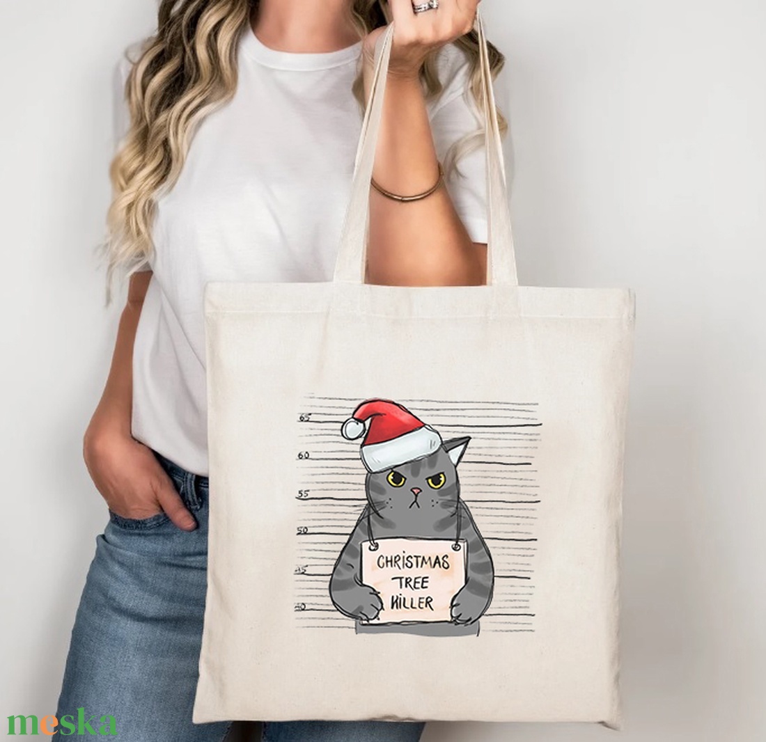 Christmas tree killer vászontáska/bevásárlótáska - táska & tok - bevásárlás & shopper táska - shopper, textiltáska, szatyor - Meska.hu