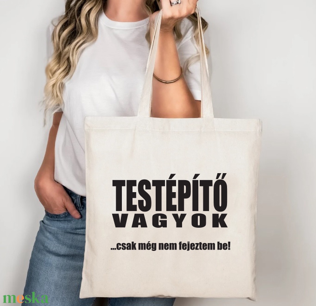 Testépítő vagyok vászontáska/bevásárlótáska - táska & tok - bevásárlás & shopper táska - shopper, textiltáska, szatyor - Meska.hu