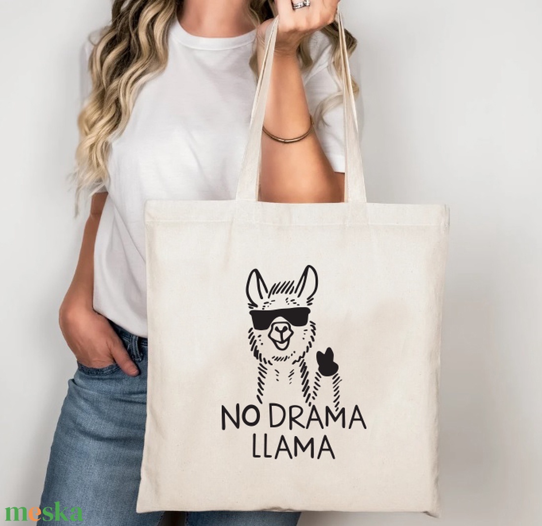 No drama Llama vászontáska/bevásárlótáska - táska & tok - bevásárlás & shopper táska - shopper, textiltáska, szatyor - Meska.hu