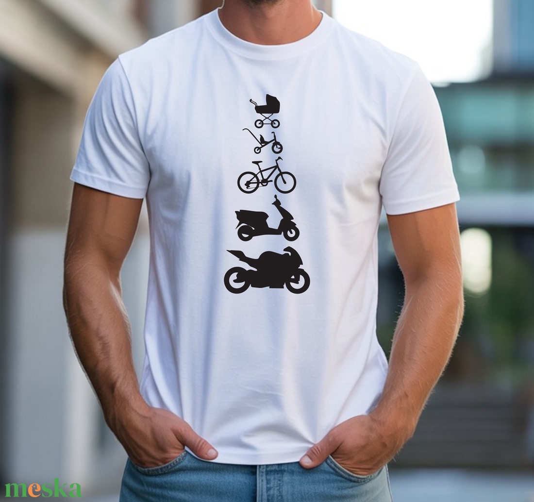 Motoros evolúció férfi póló - ruha & divat - férfi ruha - póló - Meska.hu