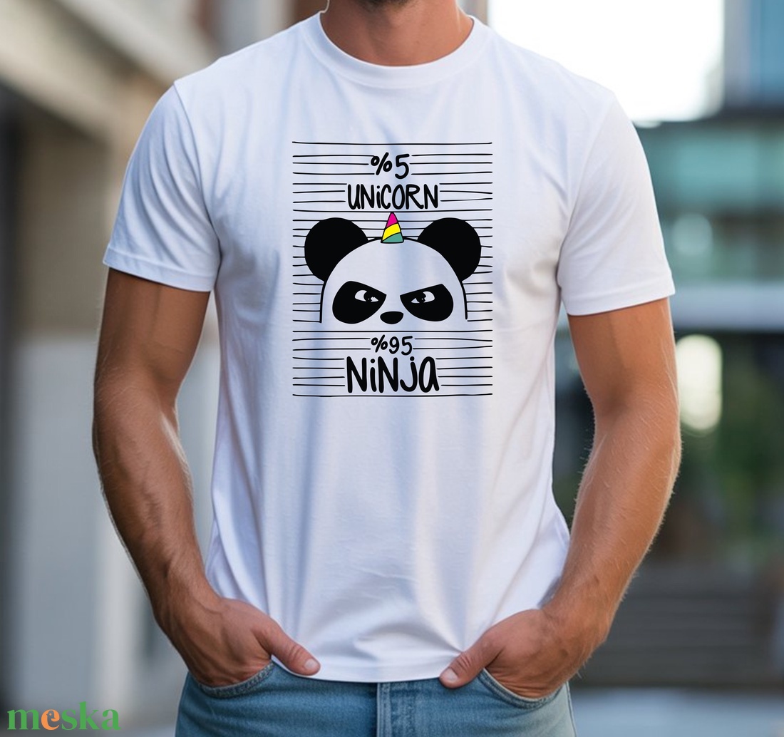 5% unicorn, 95% ninja  férfi póló - ruha & divat - férfi ruha - póló - Meska.hu