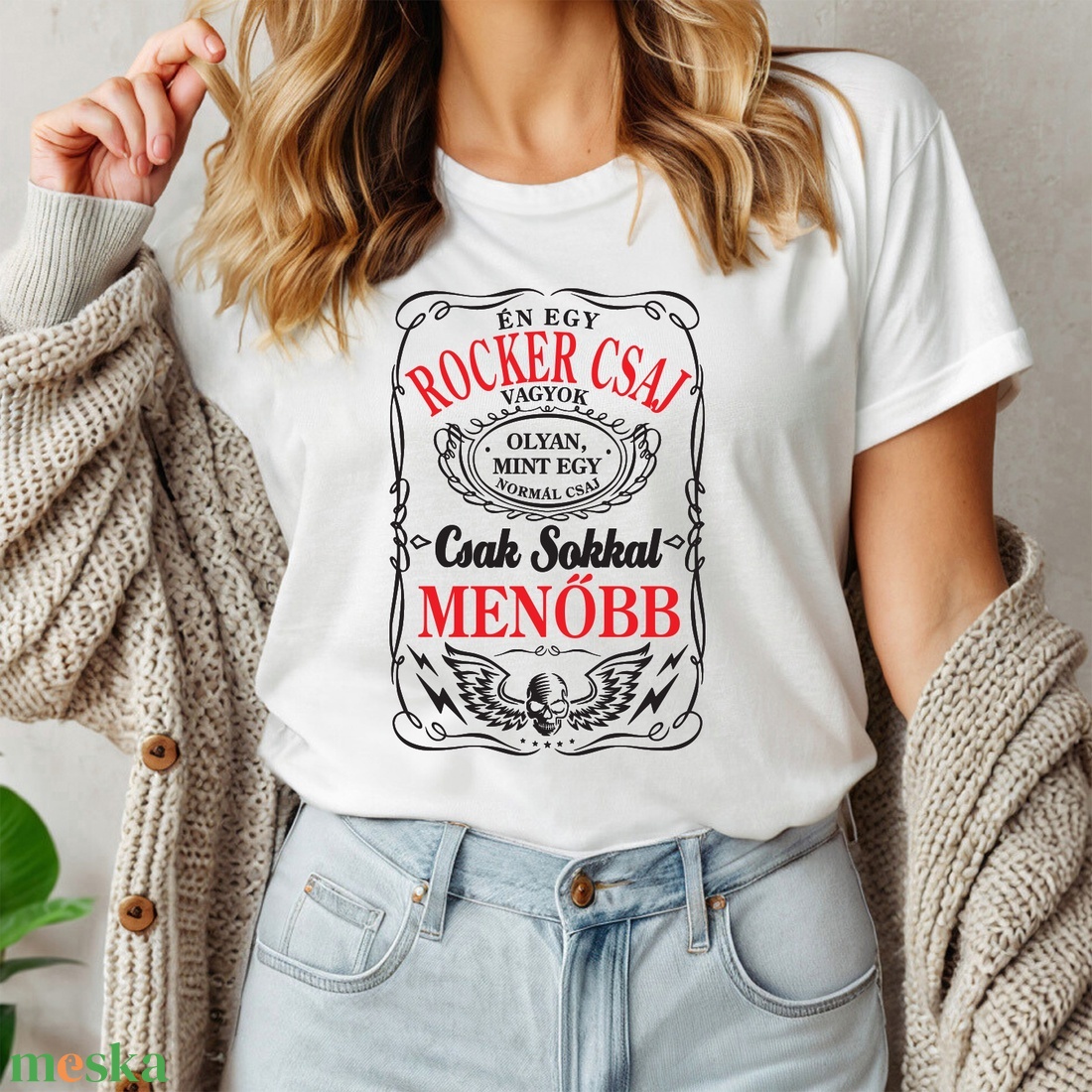 Rocker csaj női póló - ruha & divat - női ruha - póló, felső - Meska.hu Rocker csaj női póló - ruha & divat - női ruha - póló, felső - Meska.hu